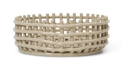 Keramik Korb "Cashmere" von Ferm Living. Dekorativer Tischkorb für Obst, Brot oder als Deko-Element.